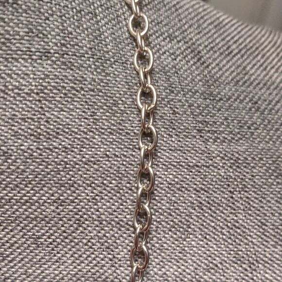 Foil heart design statement necklace w/plum/purple cats eye beads w/ earrings - Picture 12 of 13